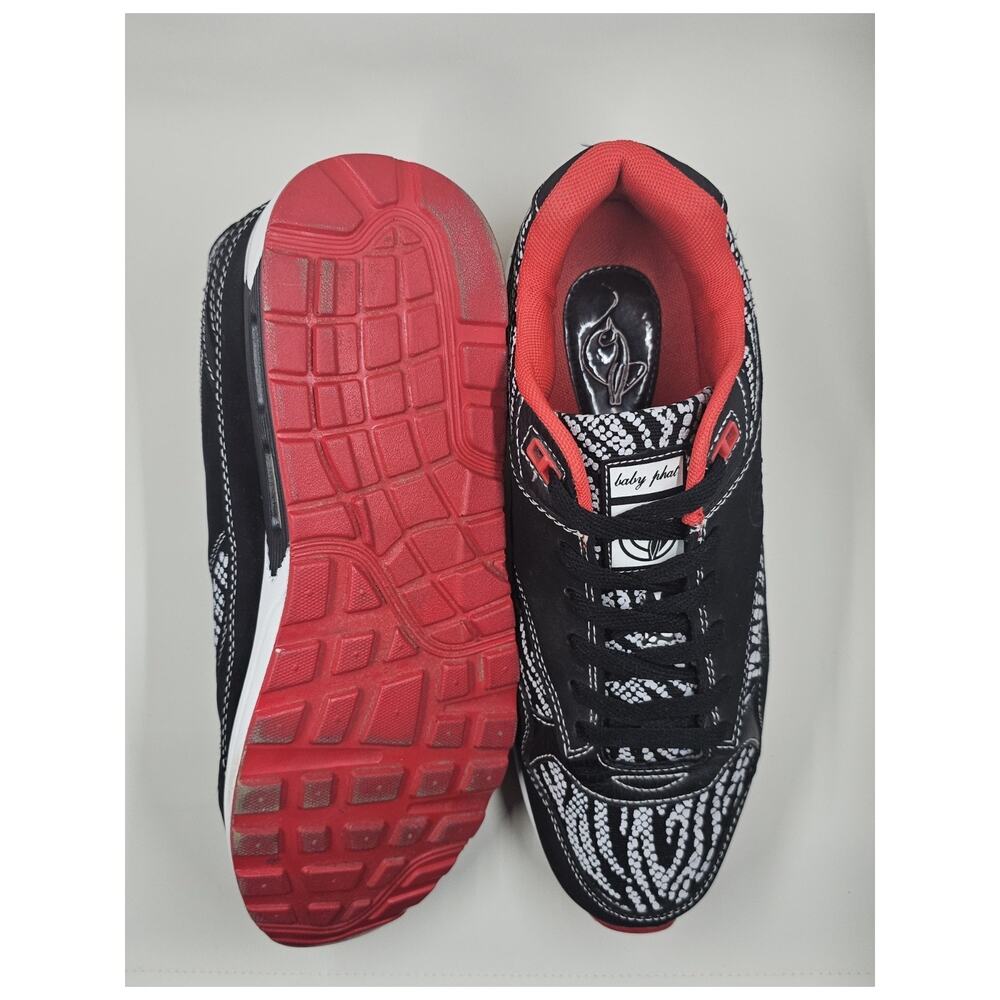 Baby Phat Y2K Black Red Elephant Print Sneakers Early 2000s Streetwear - Picture 6 of 10